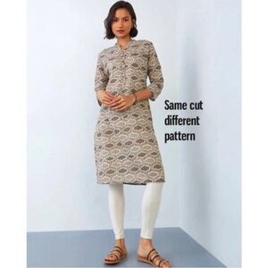 Utsa Tunic Kurta100% Cotton 3/4 Sleeve Size Medium